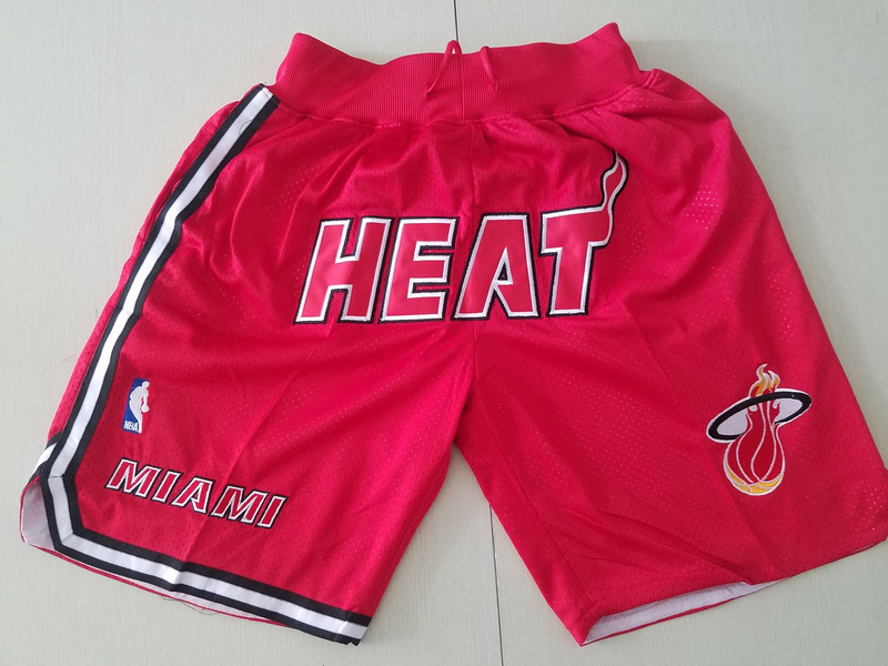 Men 2019 NBA Nike Miami Heat red shorts->miami heat->NBA Jersey